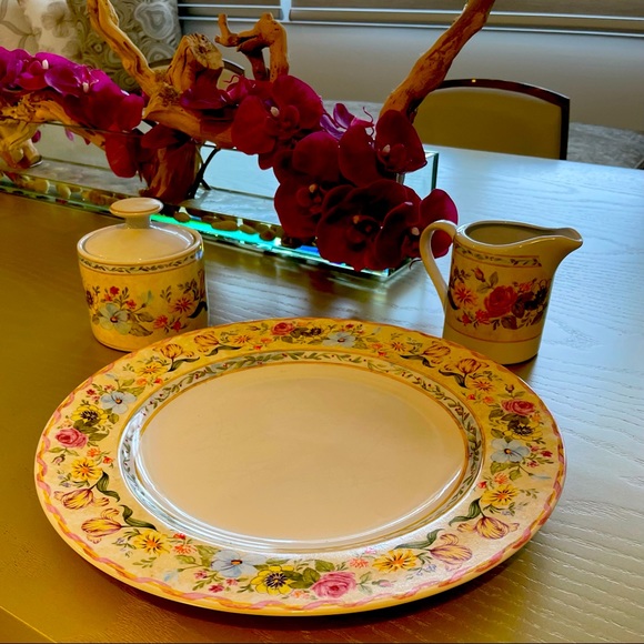 American Atelier serving plate sugar bowl creamer perfect condition. - Picture 2 of 5